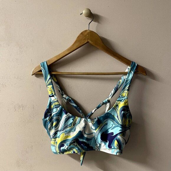 ModCloth Blue Marble Swirl Swim Top Size XL EUC - Picture 1 of 12